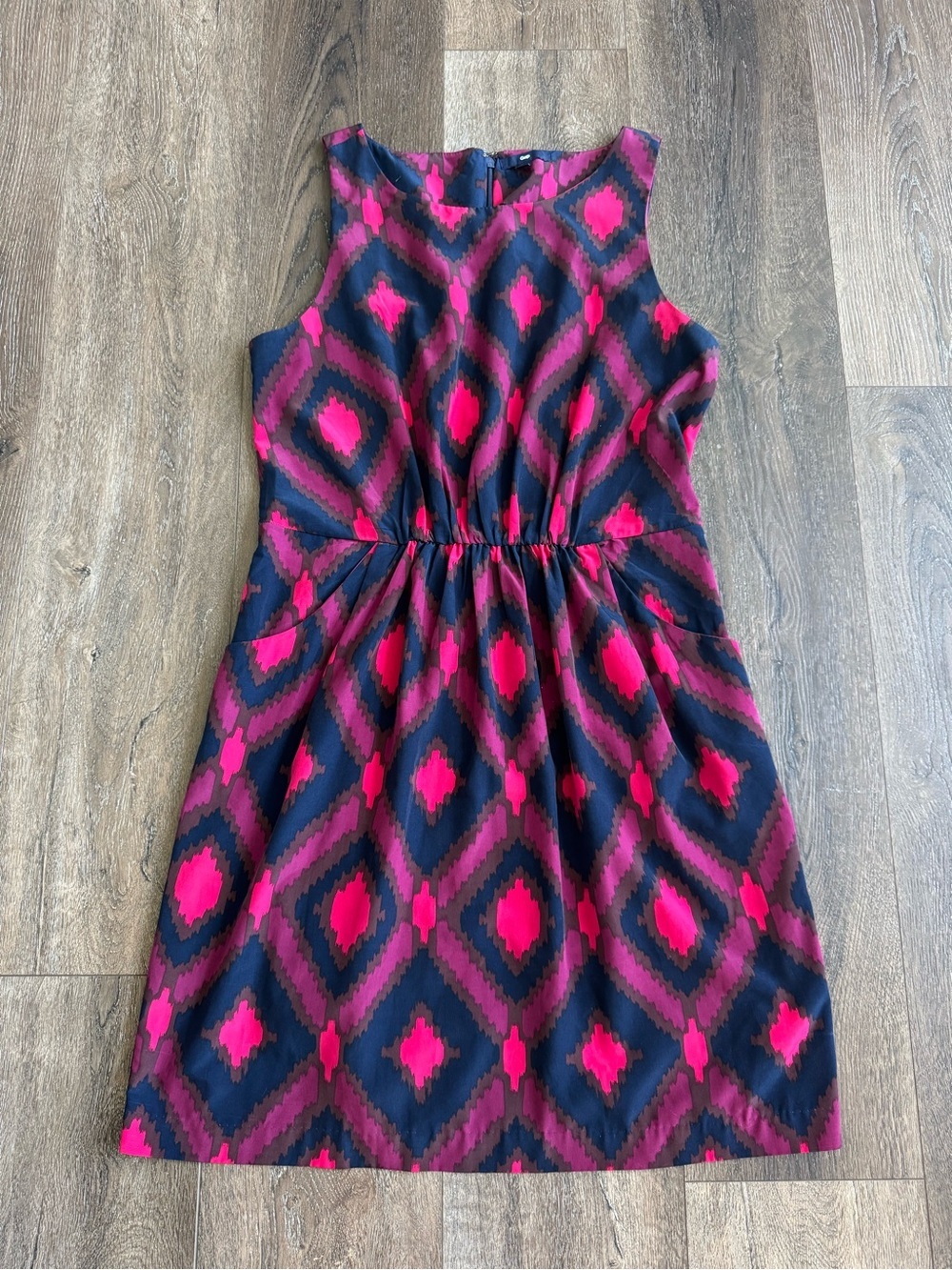 GAP Sleeveless Diamond-Print Dress in Pink & Navy Women’s Size 6